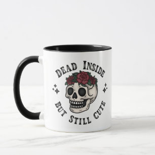 Taza Muerto Dentro Pero Todavía Corto Gótico Floral
