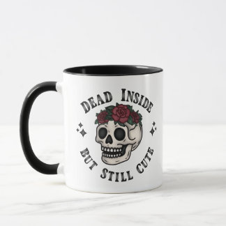 Taza Muerto Dentro Pero Todavía Corto Gótico Floral