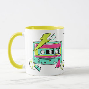 Taza Muestras de nombres personalizados de cinta de cas