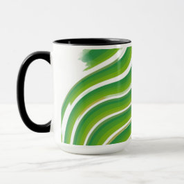 Taza Muestras de patrón de zigzag verde | Diseño geomét