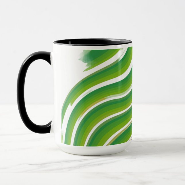Taza Muestras de patrón de zigzag verde | Diseño geomét (Izquierda)