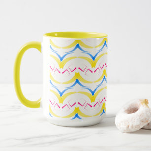 Taza MUG 15 oz magnífico diseño amarillo, azul y
