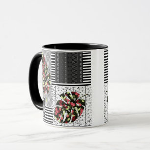 Taza Mug Abstract parchwork quilt retro vintag