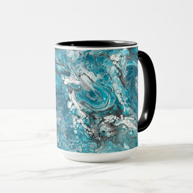 Taza Mug abstrante azul y negro negrita (Anverso derecho)