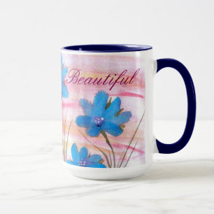 Taza Mug acuarela azul