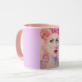 Taza Mug acuarela púrpura de Lilac Woman de 1940