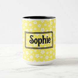 Taza Mug amarillo blanco