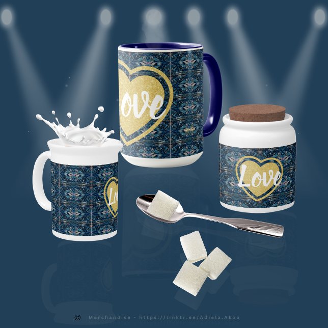Taza Mug - AMOR del poeta Adiela Akoo (Love Mug, Milk Pitcher & Sugar Jar designed by Poet Adiela Akoo. Shop all my gift combos of LOVE now)