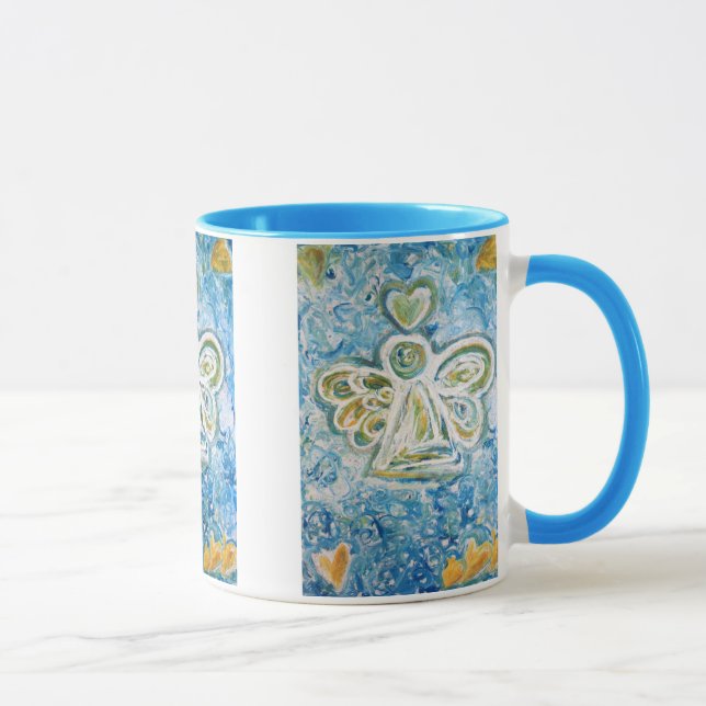 Taza Mug. Ángel azul dorado (Derecha)