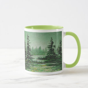 Taza Mug Ann Hayes pintando bosque verde