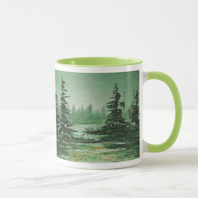 Taza Mug Ann Hayes pintando bosque verde (Derecha)