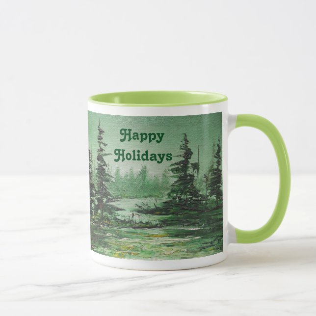 Taza Mug Ann Hayes pintando bosque verde (Derecha)