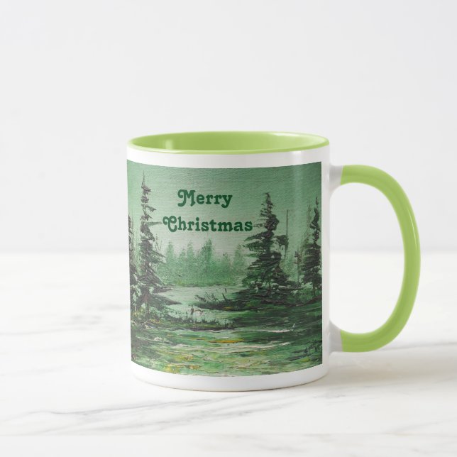 Taza Mug Ann Hayes pintando bosque verde (Derecha)