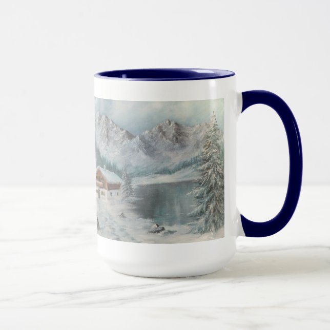 Taza Mug Ann Hayes pintando el sueño de la nieve bávara (Derecha)