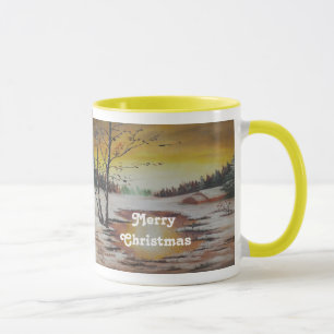 Taza Mug Ann Hayes pintando escena de invierno