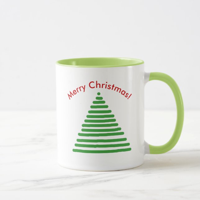 Taza Mug - Árbol de Navidad con texto curvo (Derecha)