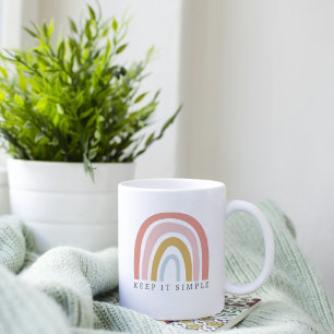 Taza Mug arcoiris boho con nombre personalizado en tono