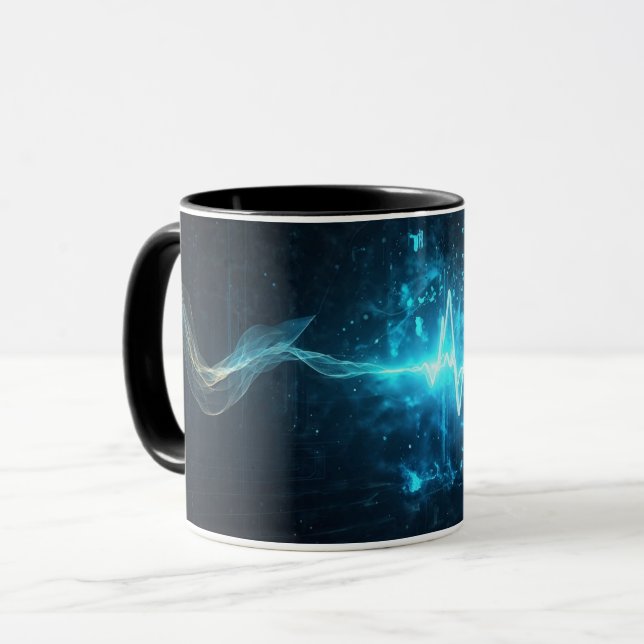 Taza Mug artística futurista para sorbos visionarios (Anverso izquierdo)