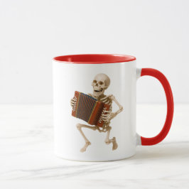 Taza Mug avec un squelette au rythme de la musique.