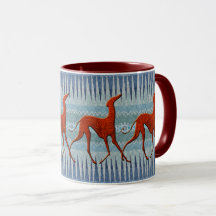 Mug Azawakhs estilizados Azul
