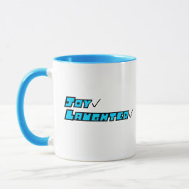 Taza Mug azul y blanco