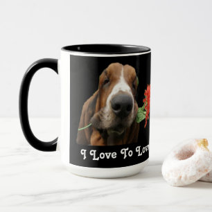 Taza Mug Basset Hound Me Encanta Amar