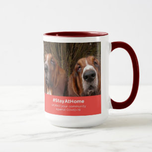 Taza Mug Basset Hounds Se Queda En Casa