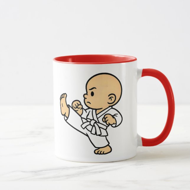 Taza Mug bébé karatéka en action. (Derecha)