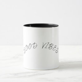Taza Mug Black & White (Good Vibes)