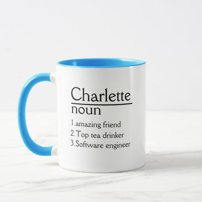 Taza Mug blanco de definición de nombre personalizada (Izquierda)