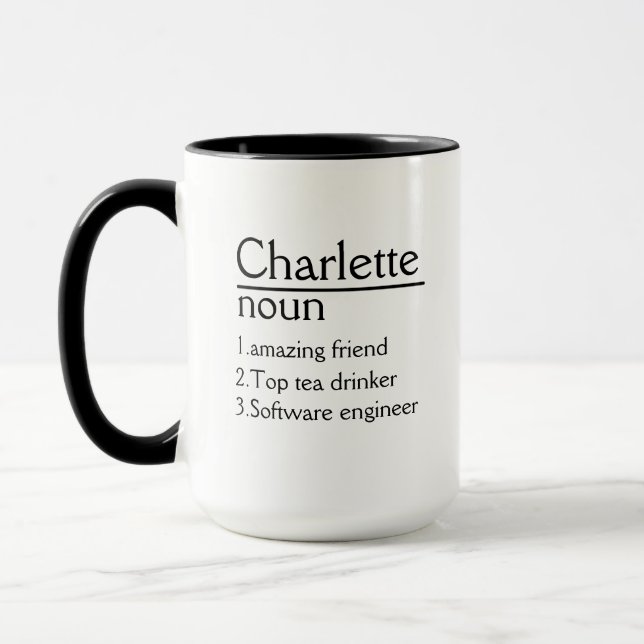 Taza Mug blanco de definición de nombre personalizada (Izquierda)