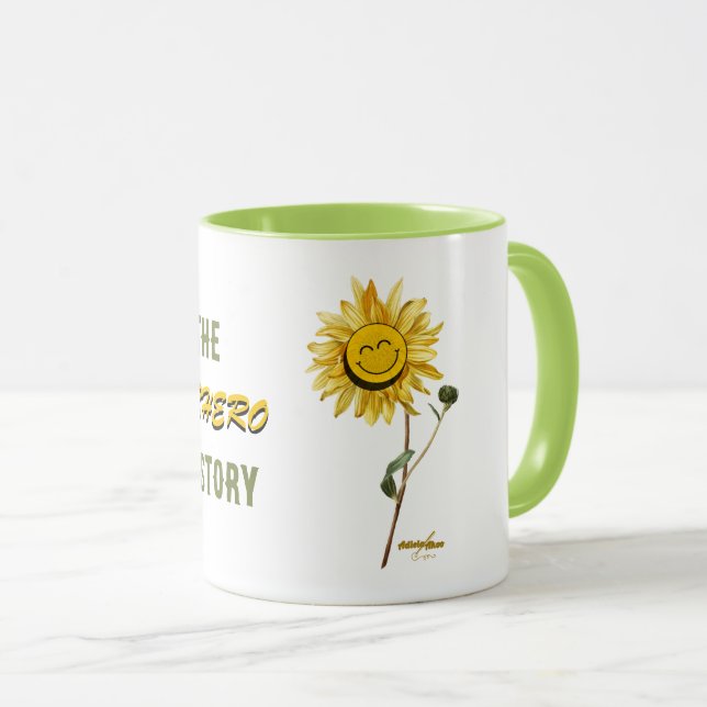 Taza Mug blanco superhéroe del poeta Adiela Akoo (Anverso derecho)