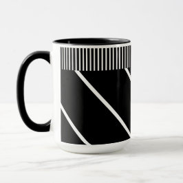 Taza Mug blanco y negro - Moda en franjas