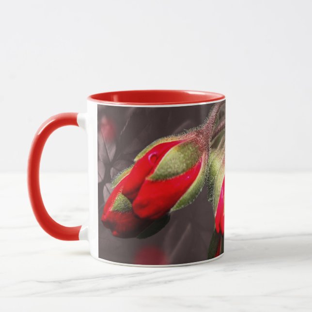 Taza Mug Bloom Rojo Y Oscuro (Izquierda)