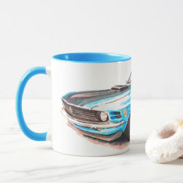 Taza Mug Blue Mustang 1970