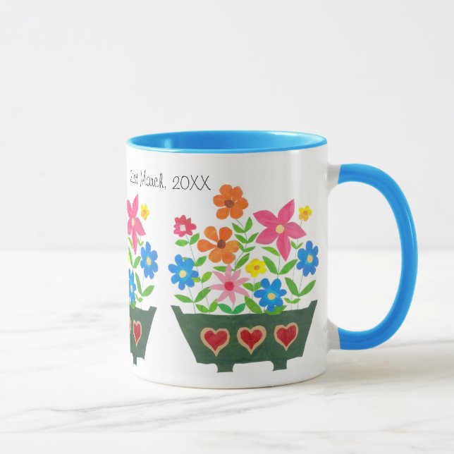 Taza Mug Boda de energía de flor de personalizable (Derecha)