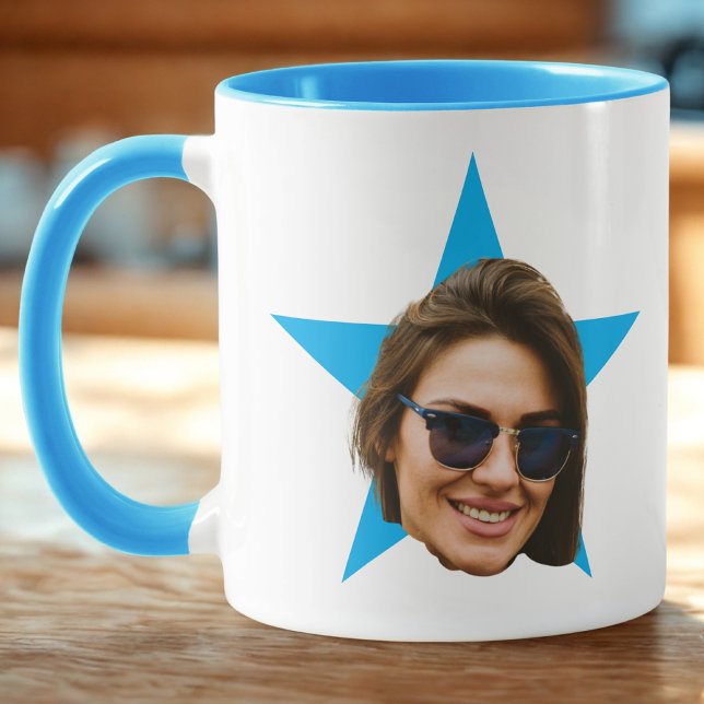 Taza Mug, cara de estrella azul, programa de TV de Offi (Subido por el creador)
