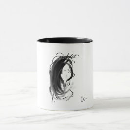 Taza Mug Cara de mujer al cabello largo