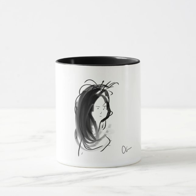 Taza Mug Cara de mujer al cabello largo (Centro)