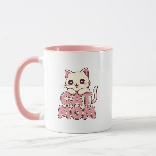 Taza Mug "Cat Mom" - Kawaii Kitten perfecto (Izquierda)
