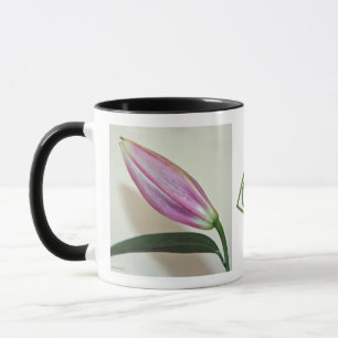 Taza Mug cerámica con Lily Bud, Manilla Negra y Interi