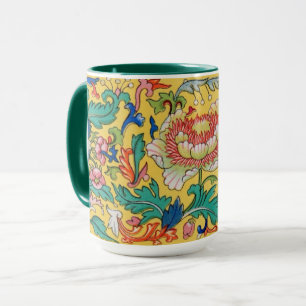 Taza Mug cerámica de flores asiáticas