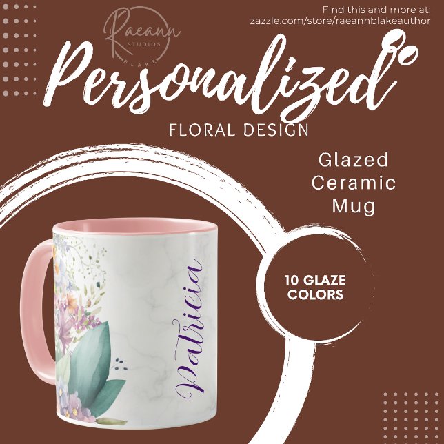 Taza Mug cerámico de diseño floral personalizado (Subido por el creador)