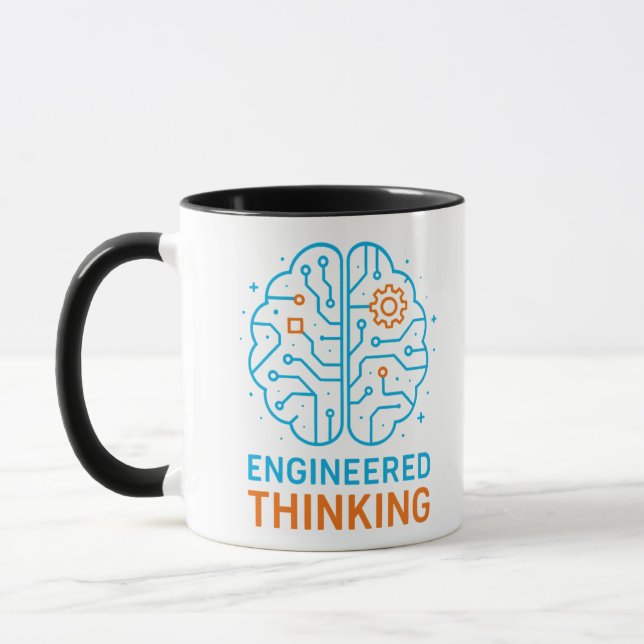 Taza "Mug cerebral de ingeniero - Diseño de mente geomé (Izquierda)