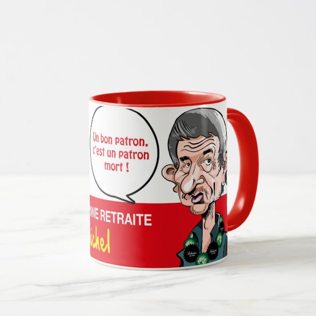 Taza Mug CGT rojo salida en retraire de Michel (Anverso derecho)