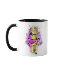 Mug chat couleurs lunettes de soleil