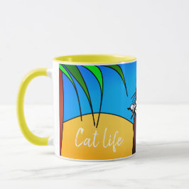 Taza Mug chat en vacances "Cat life"