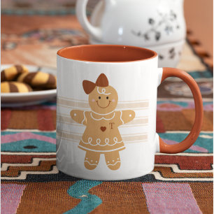 Taza Mug Chica de pan de jengibre personalizado con mon