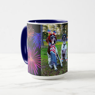 Taza Mug combinado de celebración patriótica de perros 
