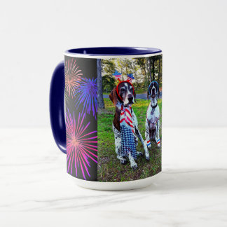 Taza Mug combinado de celebración patriótica de perros